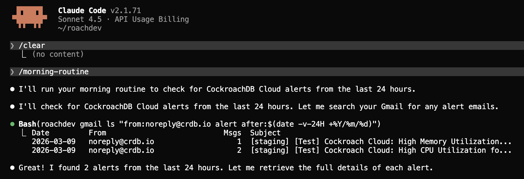 Step 1: Agent receives CPU alert and connects to the cluster