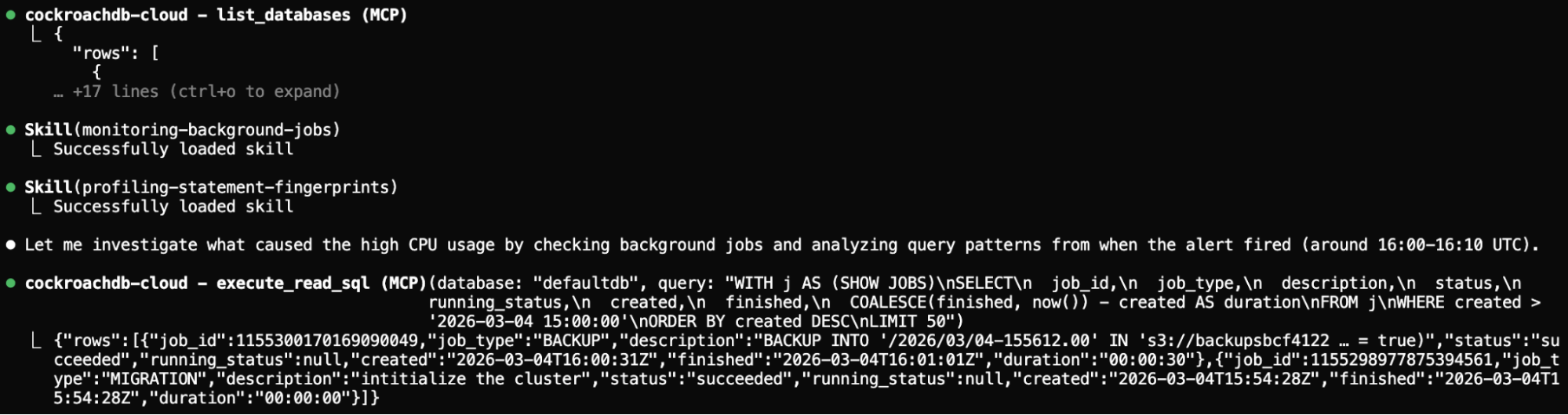Step 3: Agent identifies root causes — full scans and backup overlap