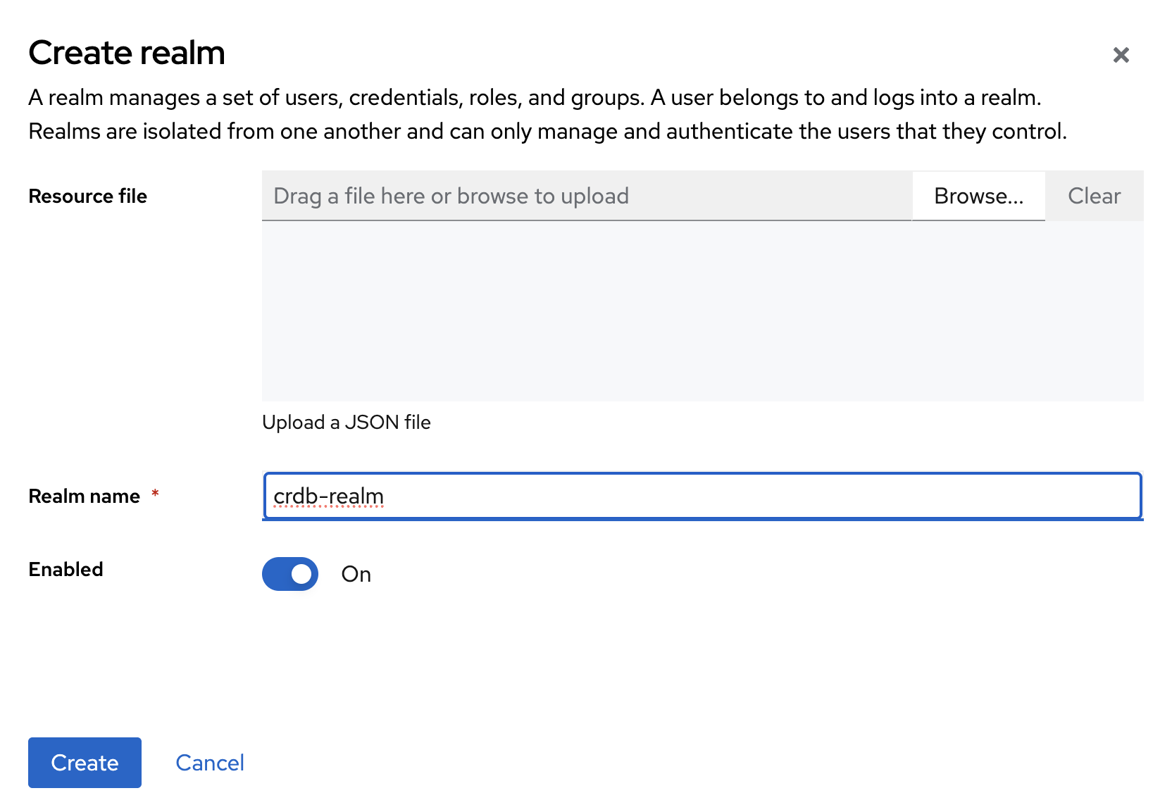 Realm name configuration