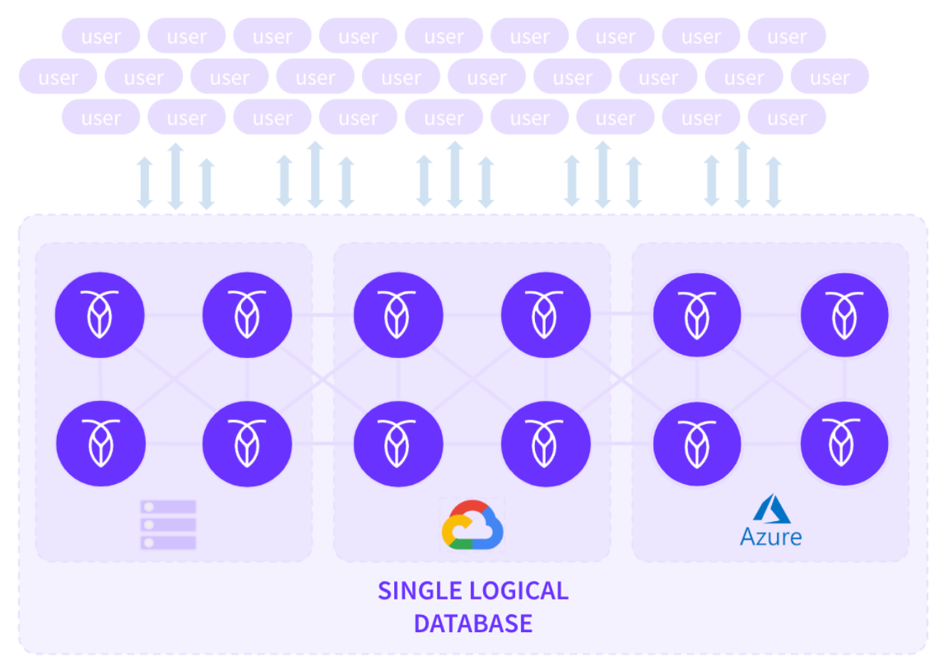 Single logical database across distributed nodes